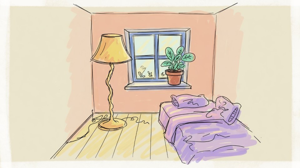 Draw the room where you would feel most at ease