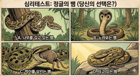 정글 뱀이 알려주는 당신의 '찐' 성욕 스타일은? 😈