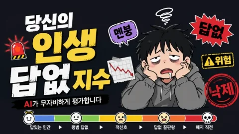 인생 답없 지수: AI가 팩폭으로 알려줄게! 🚨