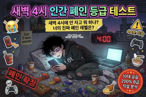 새벽 4시, 넌 대체 왜 안 자? 😴 심야 폐인 등급 테스트